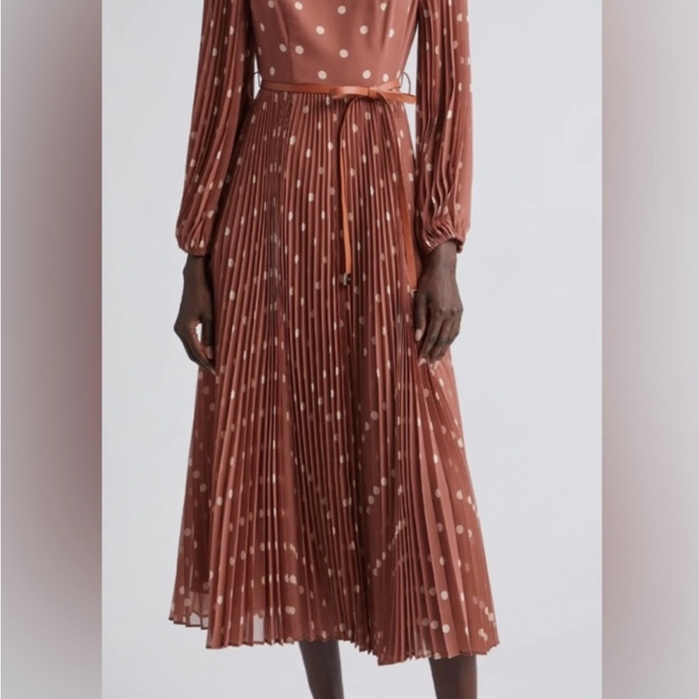 Zimmermann Brown Polka Dot Long Sleeve Dress
